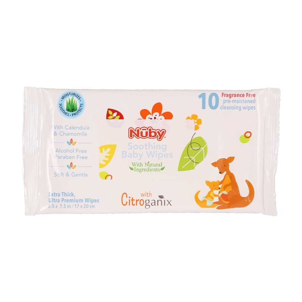 Nuby Citroganix Baby Wipes 10PCS NO.42001