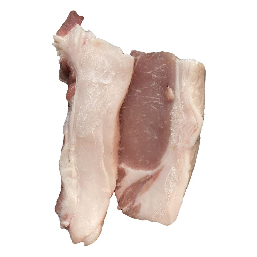 အသင့်ကင်ရန်နှပ်ထားသောအဆီပါသည့်၀က်ပေါင်သား(300-350G)