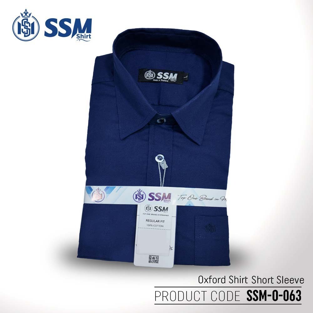 Oxford Shirt Short Sleeve SSM-O-P-S-063 (Dark Blue) Large