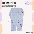 Te Te & Ta Ta Long Romper Short Sleeves Blue 0-3 Months (3Pcs/1Set) KRP-L101