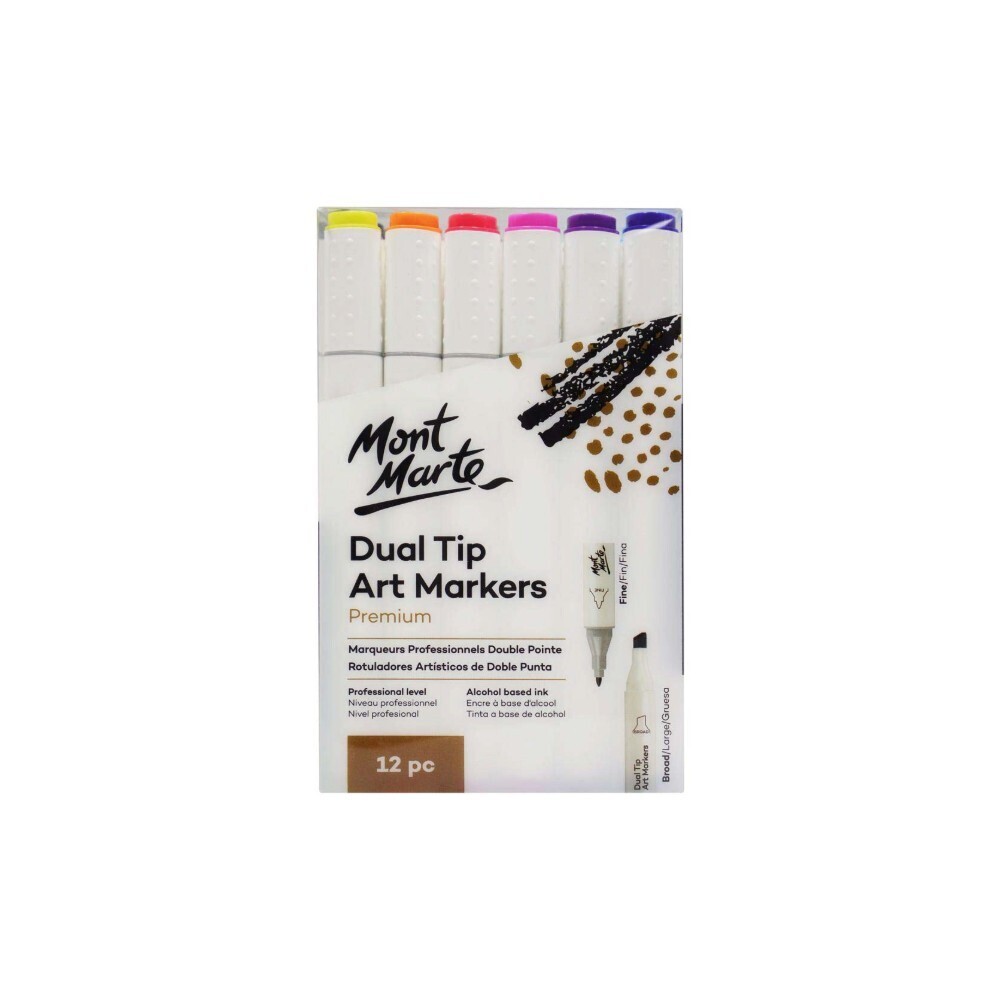 MM Dual Tip Alcohol Art Markers 12PCS