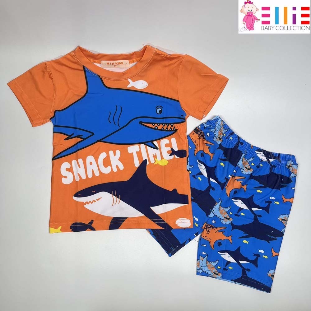 Ellie Baby Hero Sport Set Orange Shark 4T CMO3