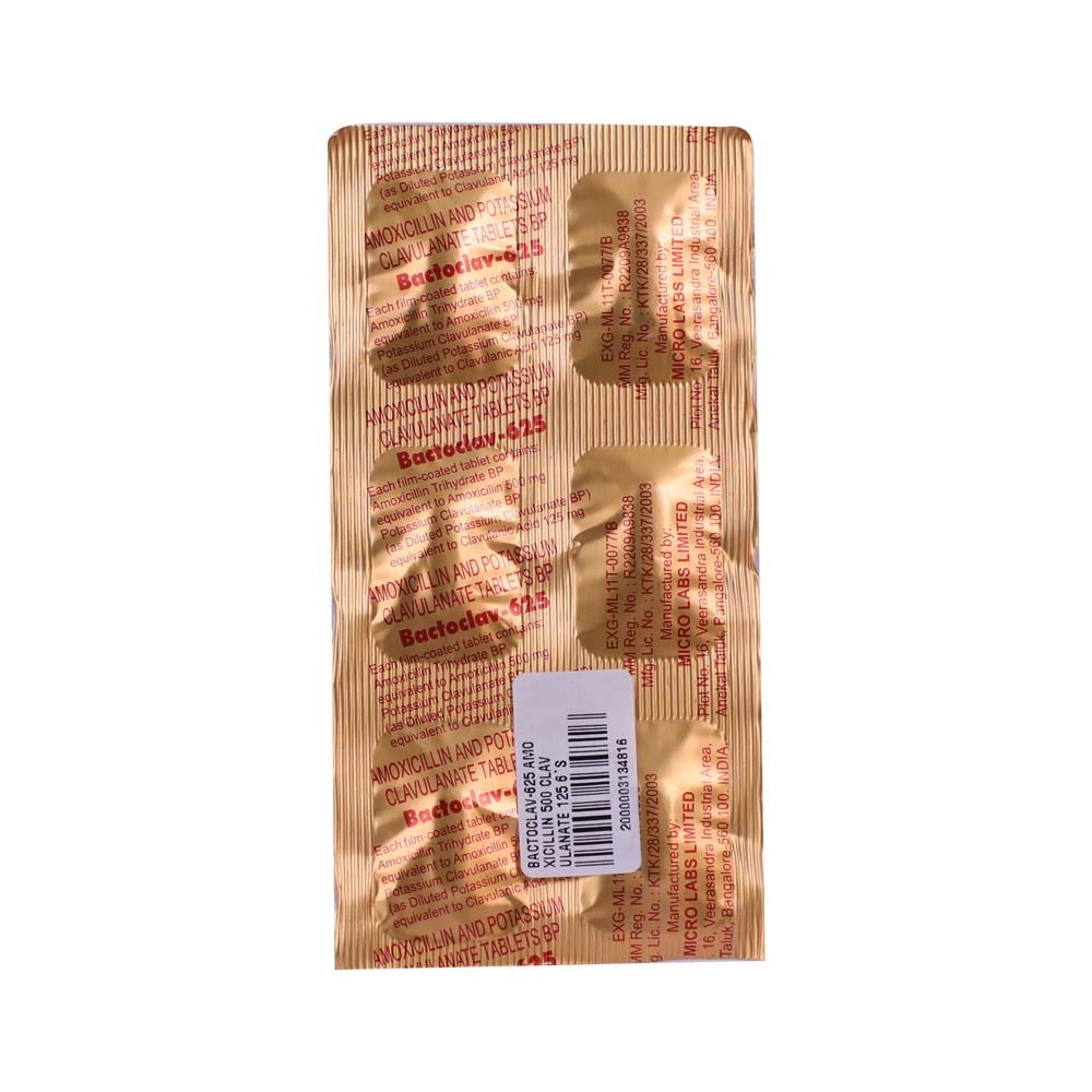 Bactoclav-625 Amoxicillin 500&Clavulanate 125 6PCS