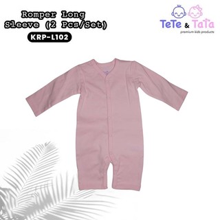 Te Te & Ta Ta Long Romper Short Sleeves White 6-9 Months (3Pcs/1Set) KRP-L102