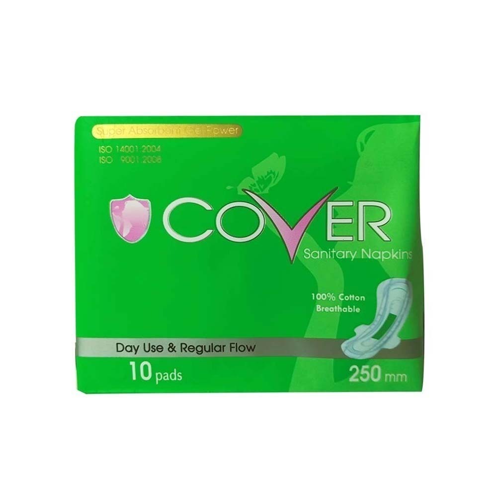 COVER Sanitary Napkin Cotton Day & Regular Flow 250MM (Light Green)