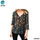 The Ori Women Long Sleeve Top LBD022 Deep Green Floral Spot (XXL-48)