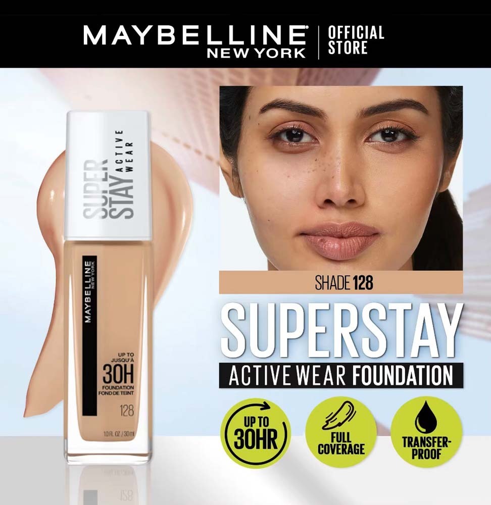 Maybelline Super Stay 30H Active Wear Foundation 30ML 128