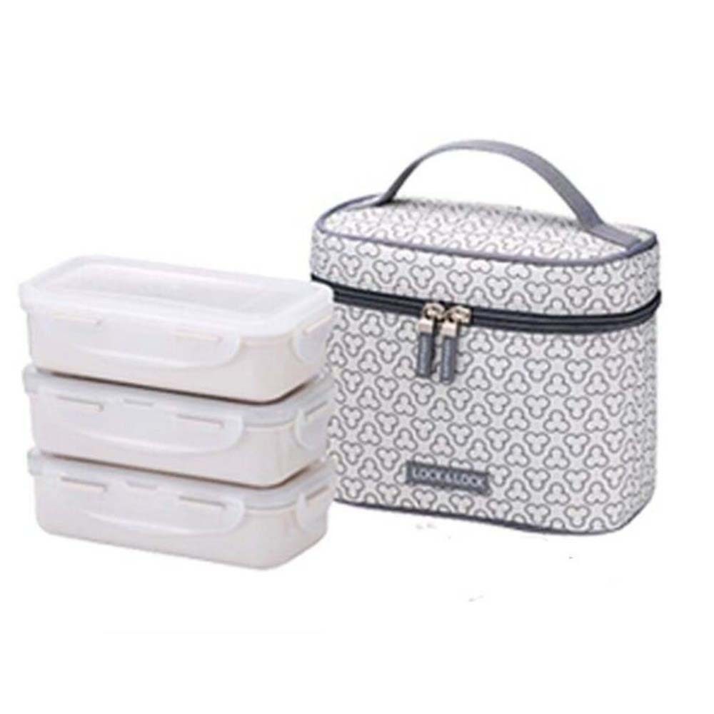 Lock&Lock 3PCS Lunch Set With Bag HPL754CIS