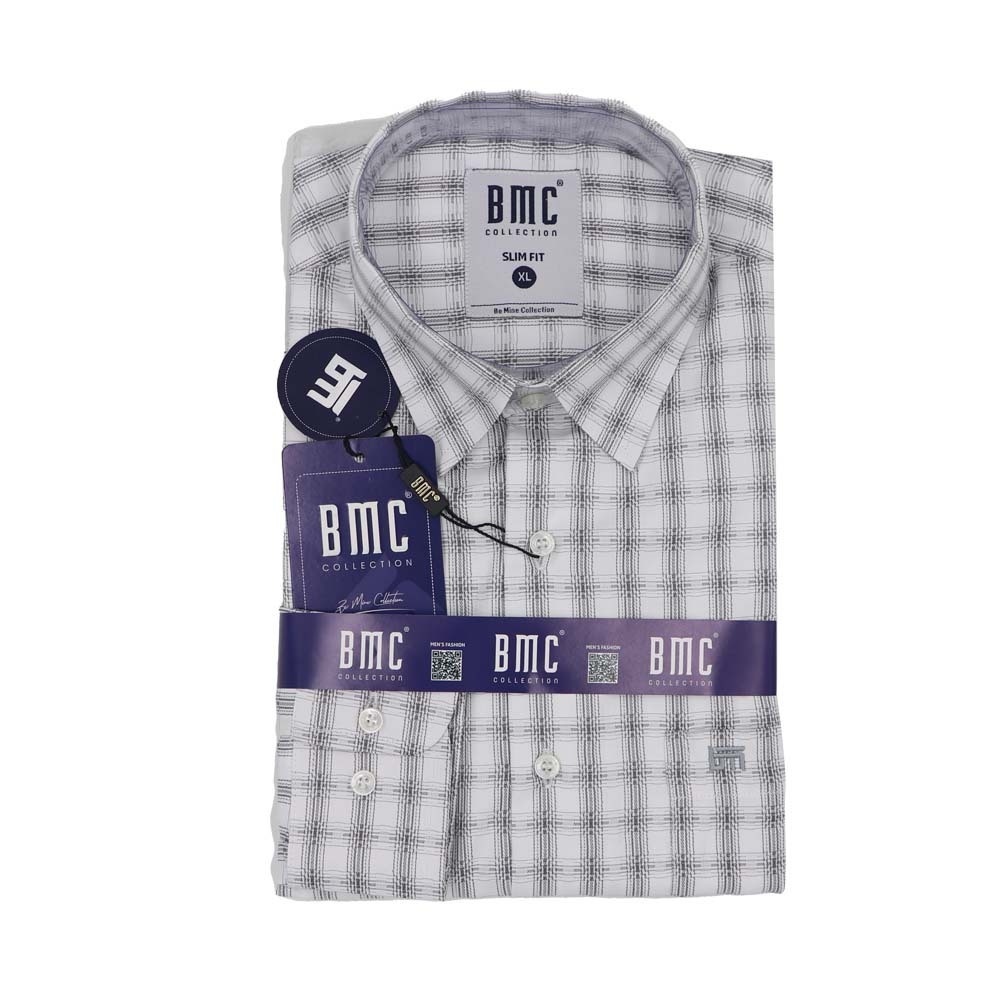 BMC Men Slimfit Shirt Long Sleeve 1310077 Grey Large