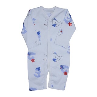 Te Te & Ta Ta Long Romper Short Sleeves White 3-6 Months (3Pcs/1Set) KRP-L101