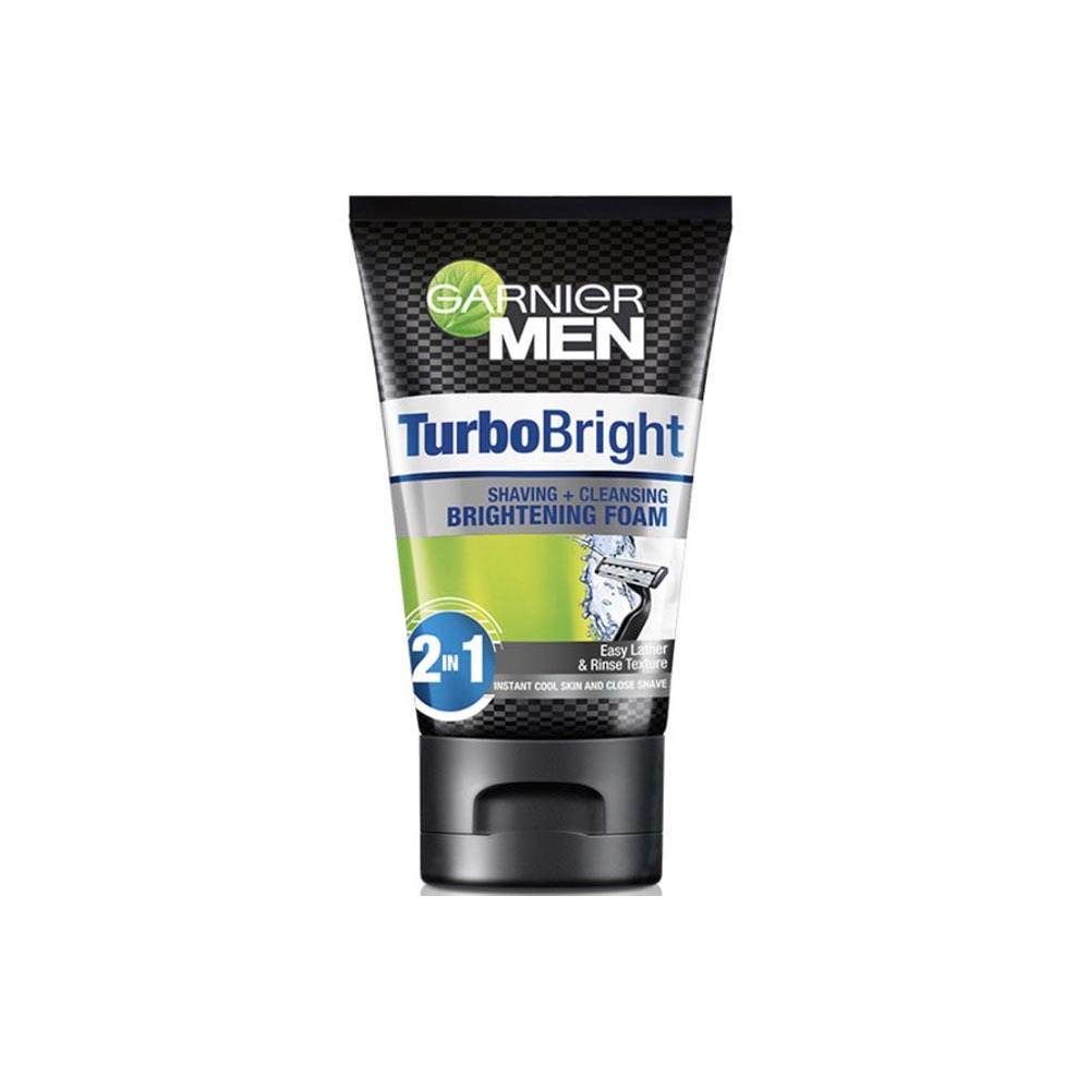 Garnier Men Turbo Bright Cleansing & Shaving Brightening Foam 100ML