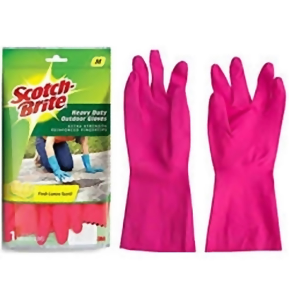 3M Scotch Brite Rubber Gloves Lemon 2PCS (M)