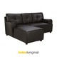 Winner H-JAY/P PVC L-Shape Sofa/R Dark Brown