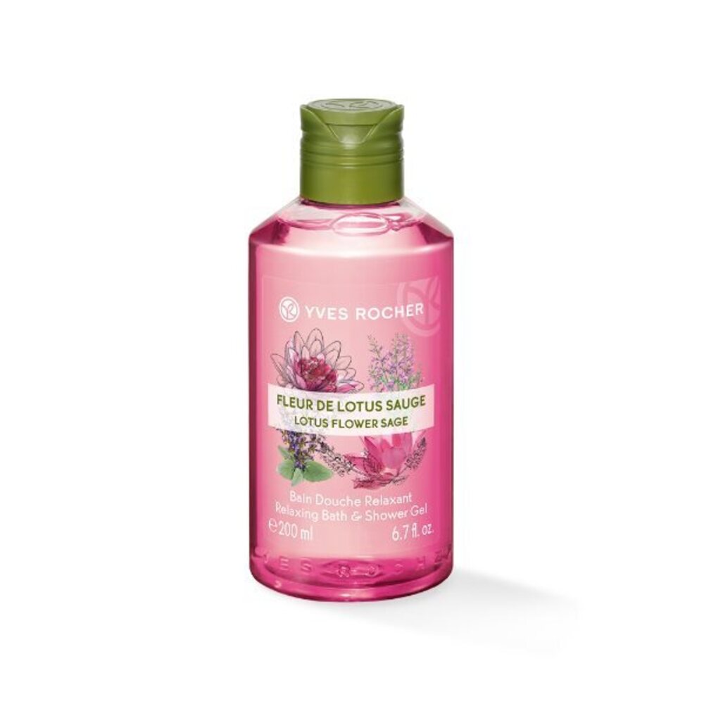 Yves Rocher Relaxation Lotus Flower Sage Relaxing Bath & Shower Gel 200ML - 41604