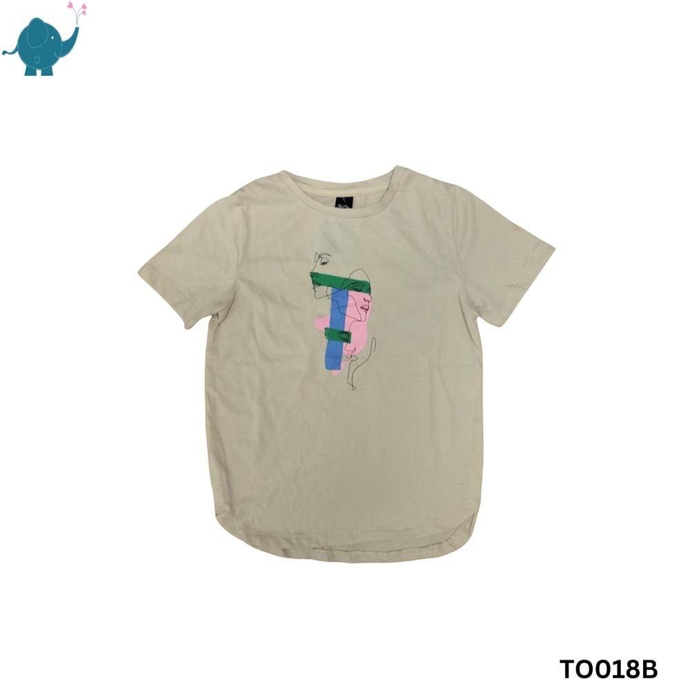 Max & Mia Unisex Printed T-Shirt TO018B Cream (11-12 Years)