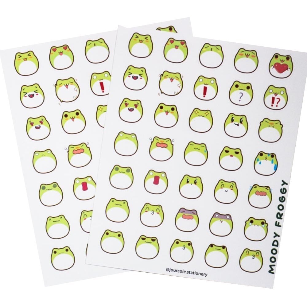 Jourcole  Froggy Sticker 1 Sheet 4x5inches JC0025 green