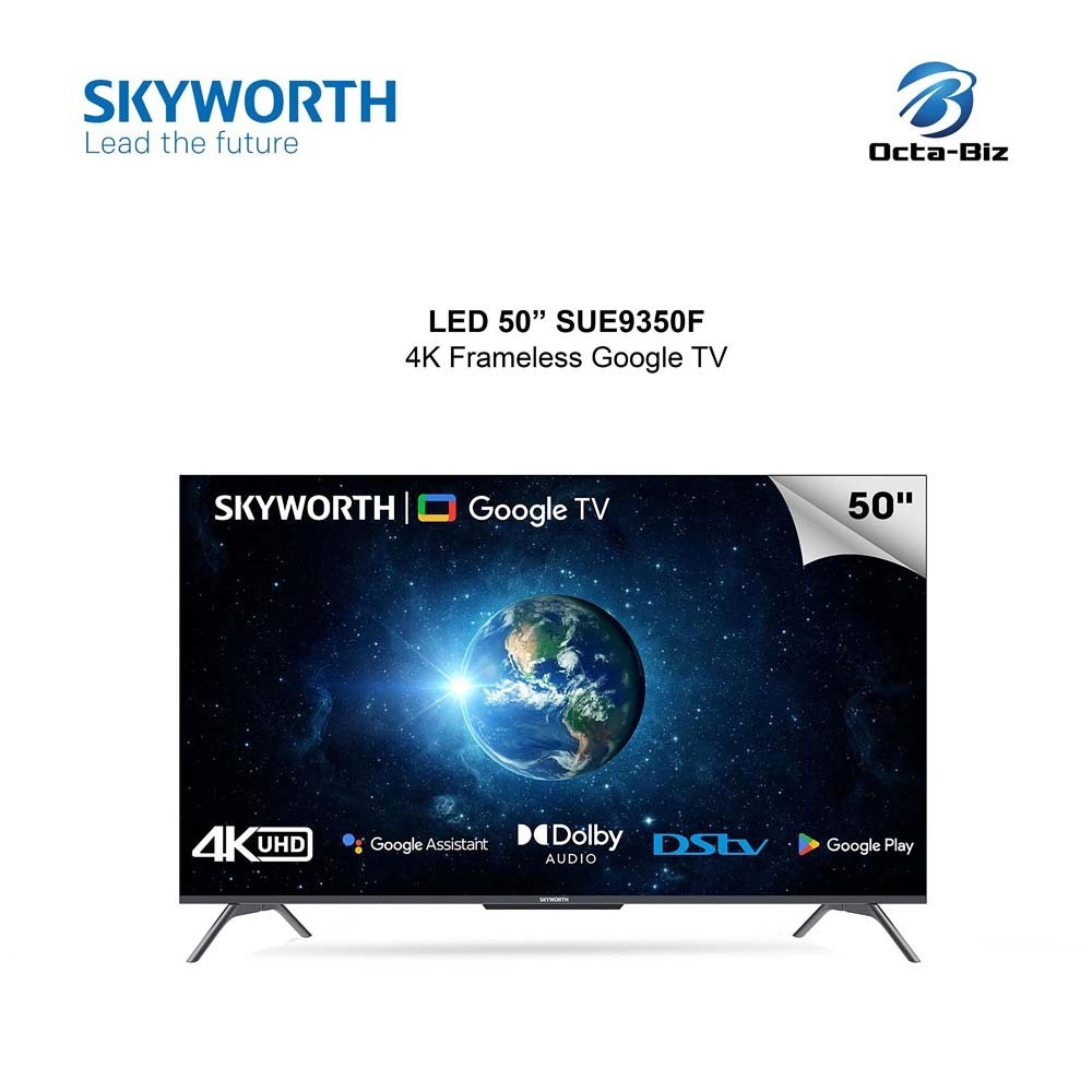 SKYWORTH LED 50IN 4K Google TV, Far Field  Black 50 SUE9350F