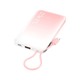 Konfulon A36Q (10000mAh Fast Charging 22.5W Built-in Cable Power Bank) + Lightning Cable Pink