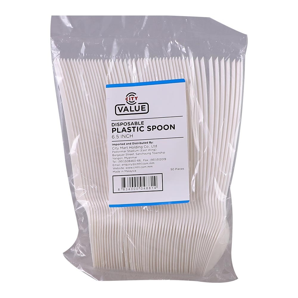 City Value Plastic Spoon 6.5IN 50PCS