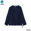 The Ori Women Long Sleeve Top LBD025 Blue (Large-50)