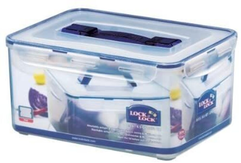 HPL881 Lock & Lock Rectangular Tall Container With Handle Tray 4.7LTR