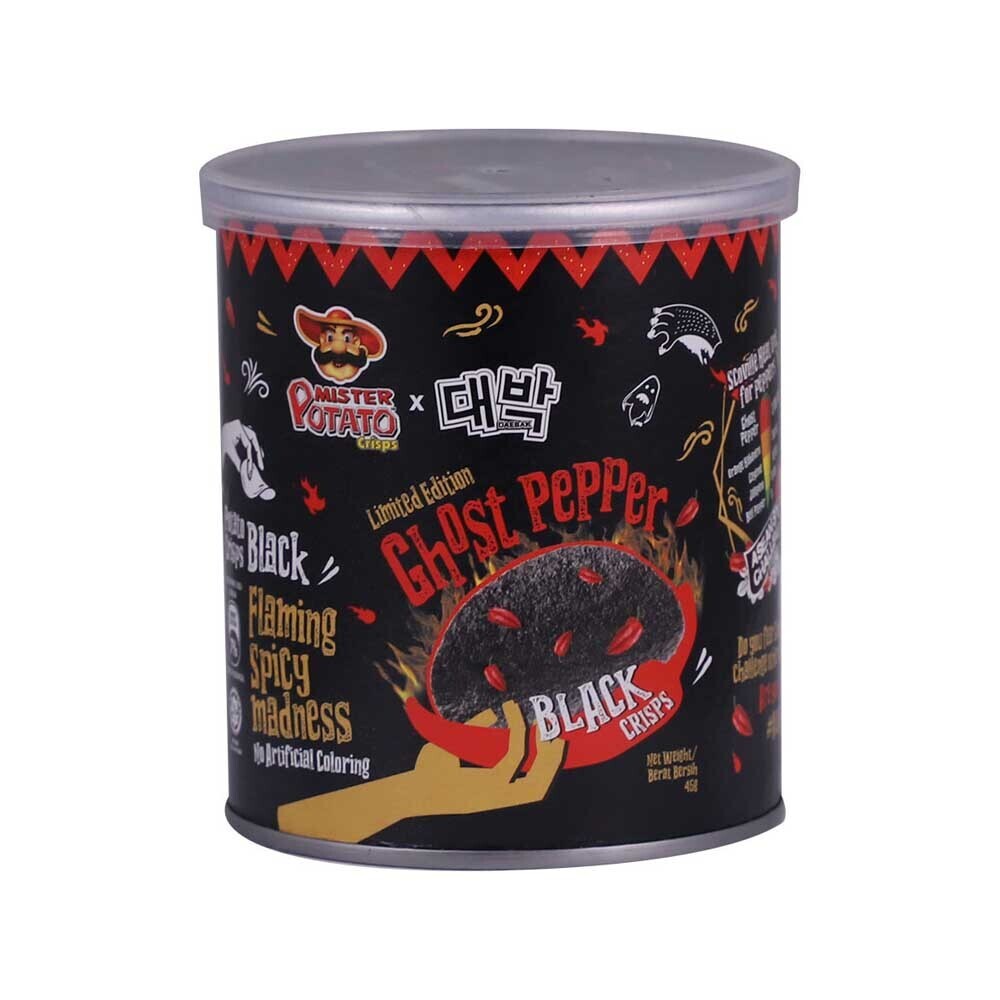 Mister Potato Ghost Pepper Black Crisps 45G