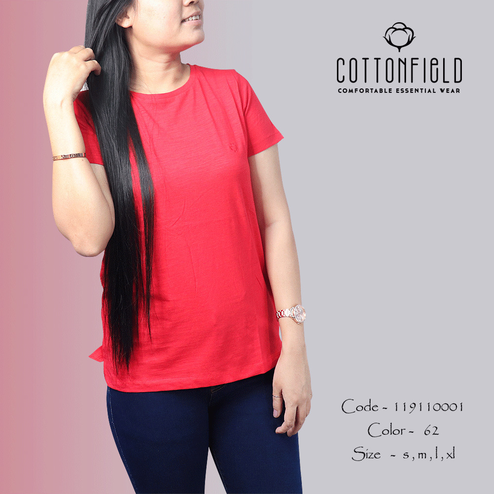 Cottonfield Women Short Sleeve Plain T-shirt C62 (Medium)