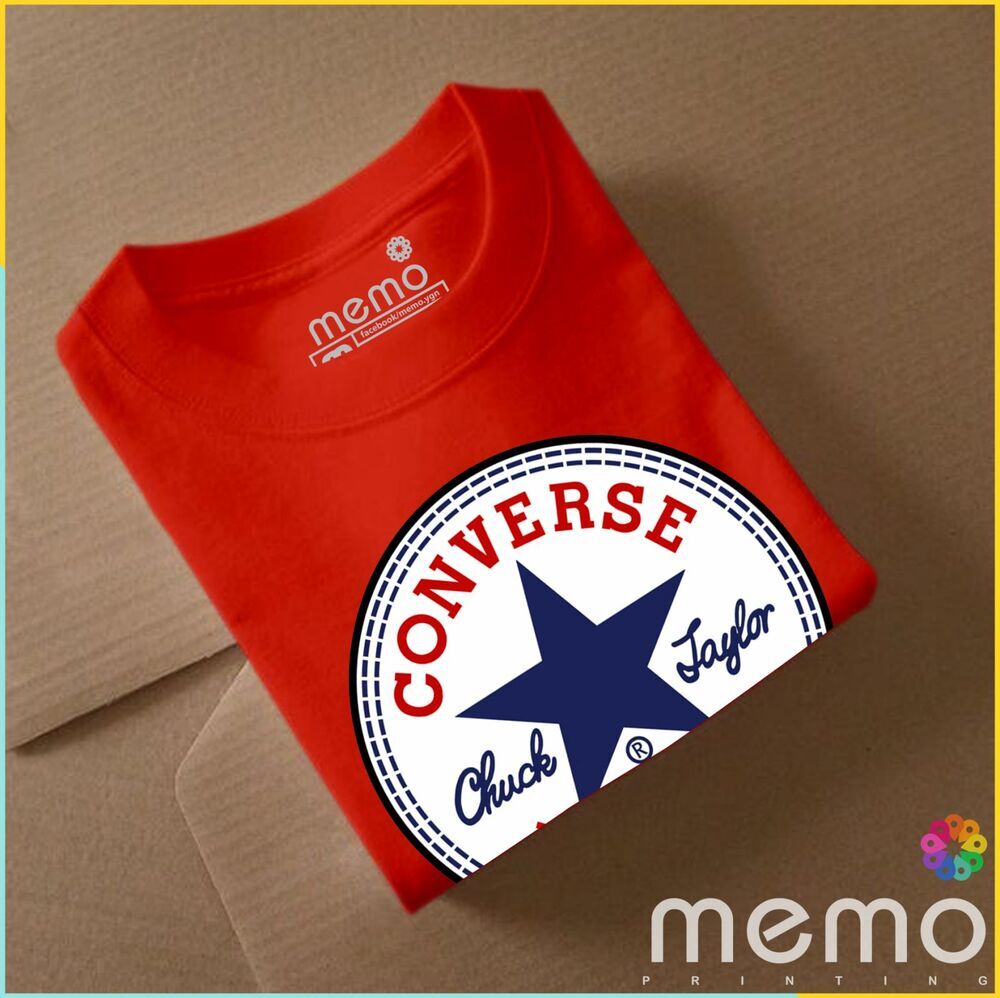 memo ygn Converse unisex Printing T-shirt DTF Quality sticker Printing-Red (XXL)