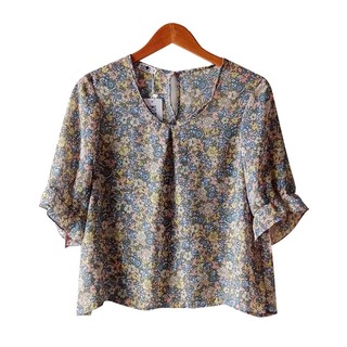 Kudos Floral Chiffon Blouse B-003(P) Pink Large