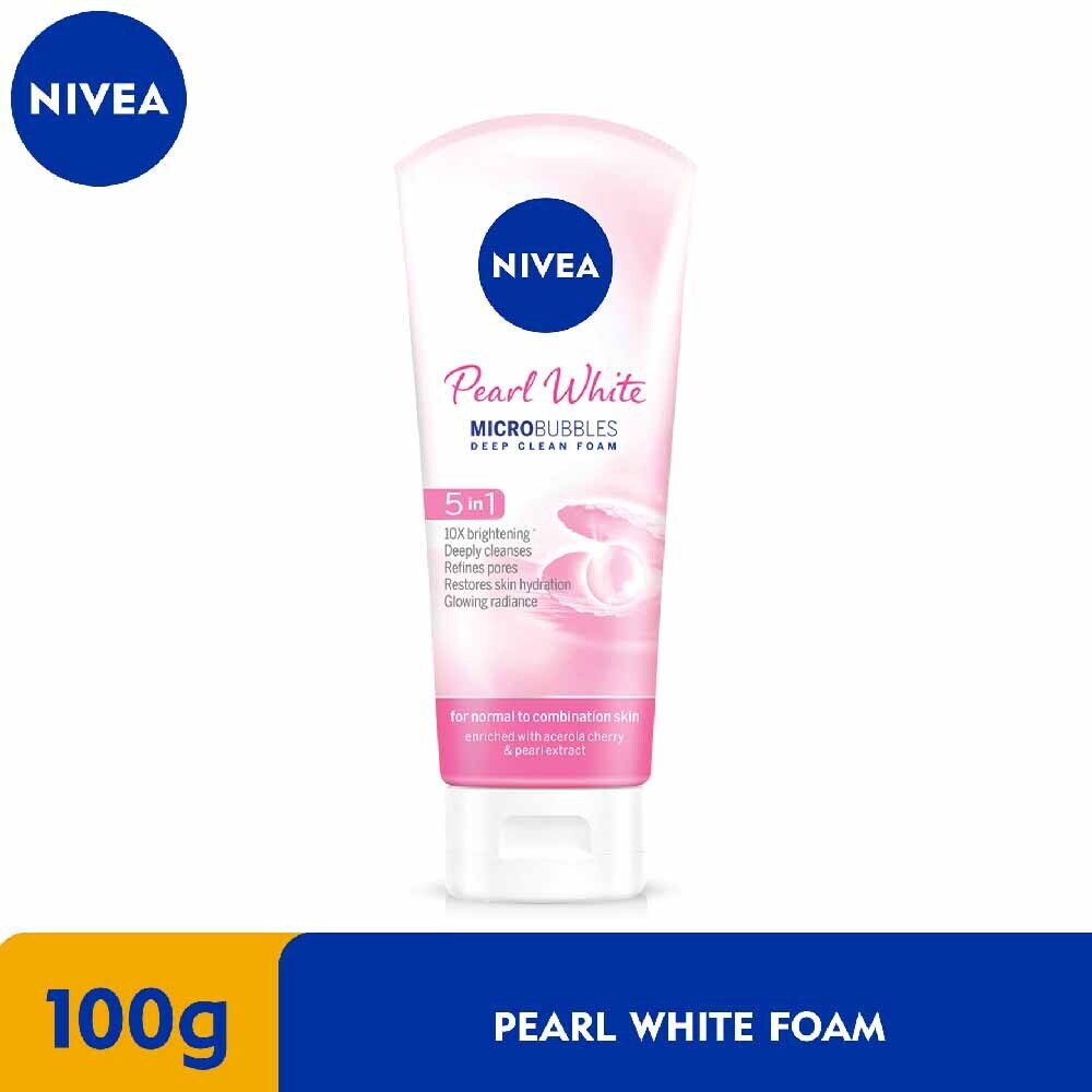 Nivea Pearl White Microbubbles Facial Foam 100G (84216)