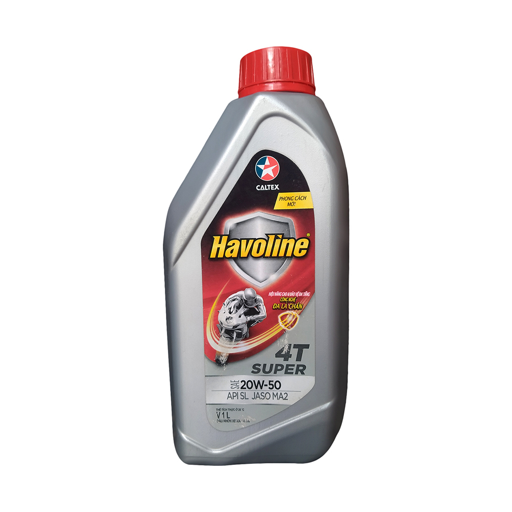 Caltex Havoline Super 4T SAE 20W50 JASO MA2 Motorcycle Engine Oil 1LTR Gray