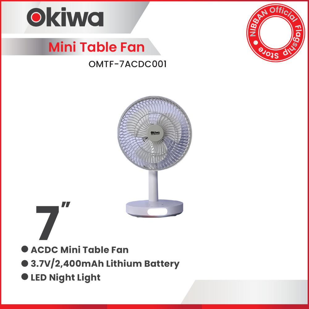 OKIWA Mini Rechargeable Table Fan OKMTF-7ACDC001