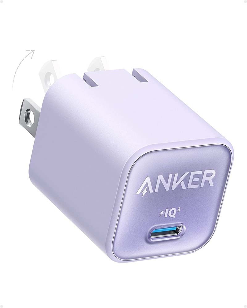 Anker 511 Charger (Nano 3 Purple) USB C GaN Charger 30W PIQ 3.0 Foldable PPS Fast Charger for iPhone 14/14 Pro/14 Pro Max/13 Pro/13 Pro Max,12series,Galaxy,iPad (Cable Not Included)