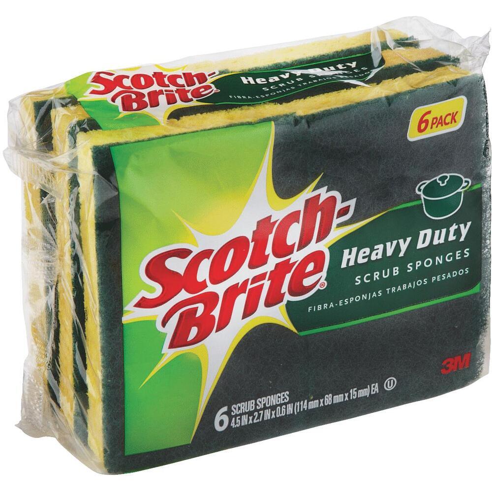 3M Scotch Brite Heavy Duty Scrub Sponge & Pad 6PCS (Value Pack) (Repack)