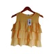 Kudos Floral Chiffon Woman Blouse Yellow B-002 Medium