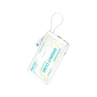 Konfulon J-28 (10000mAh Fast Charging 22.5W Built-in Cable Power Bank) + Lightning Cable Black