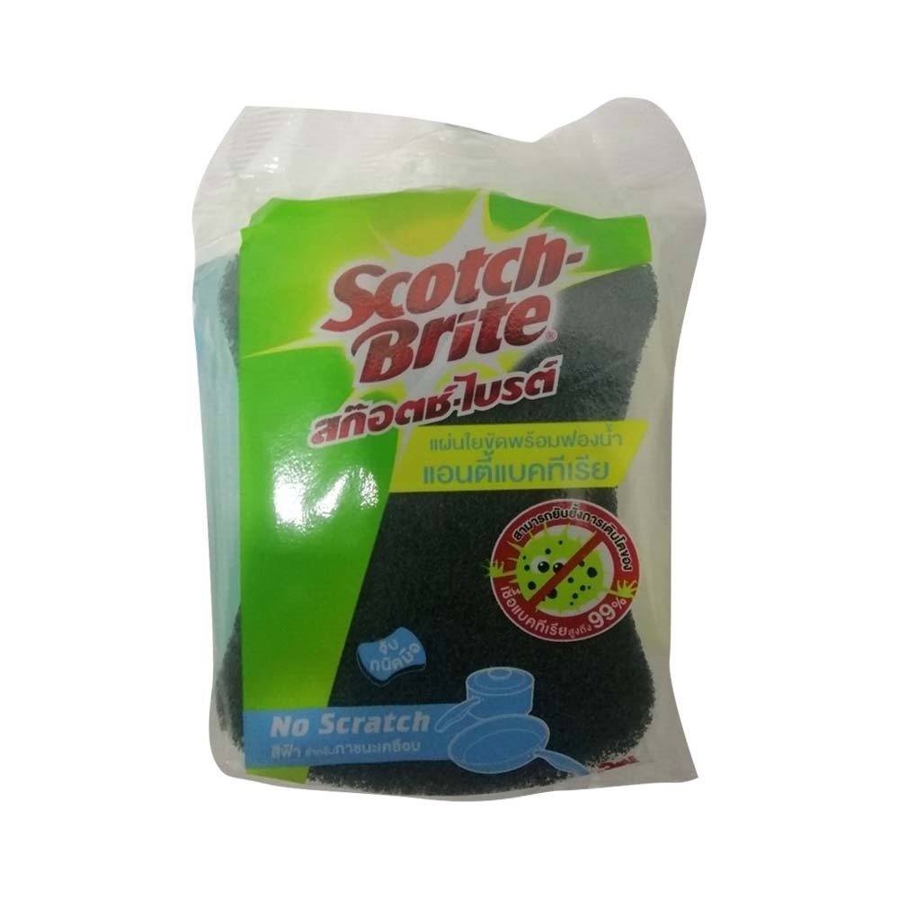 3M Scotch Brite Antibac Scrub Sponge Non-Scratch (Blue)