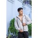 BMC Zip Hoodie 8330076 White Gray Large