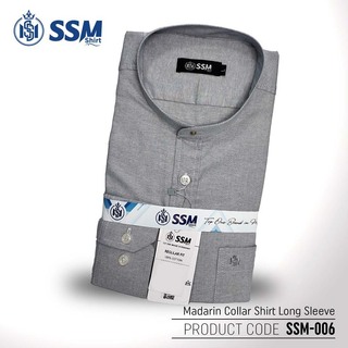 Madarin Collar Shirt Long Sleeve SSM-O-M-L-028 (Midnight Black) Triple Extra Large