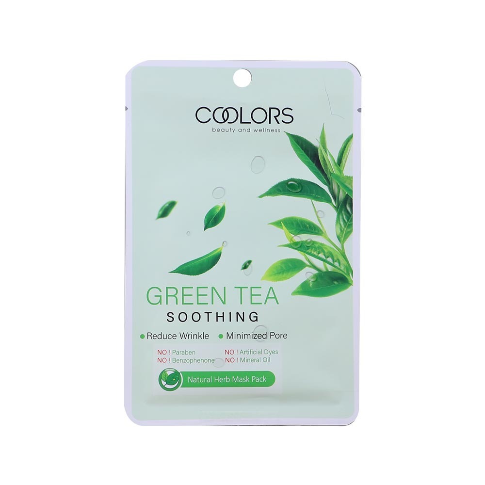 Coolors Green Tea Soothing Natural Herb Face Mask 22ML