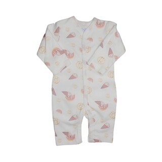 Te Te & Ta Ta Long Romper Short Sleeves White 3-6 Months (3Pcs/1Set) KRP-L101