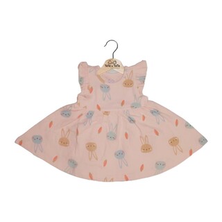 Te Te & Ta Ta Girl Short Sleeves Dress Pink 6-9 Months (1Pcs) KDRS-S101