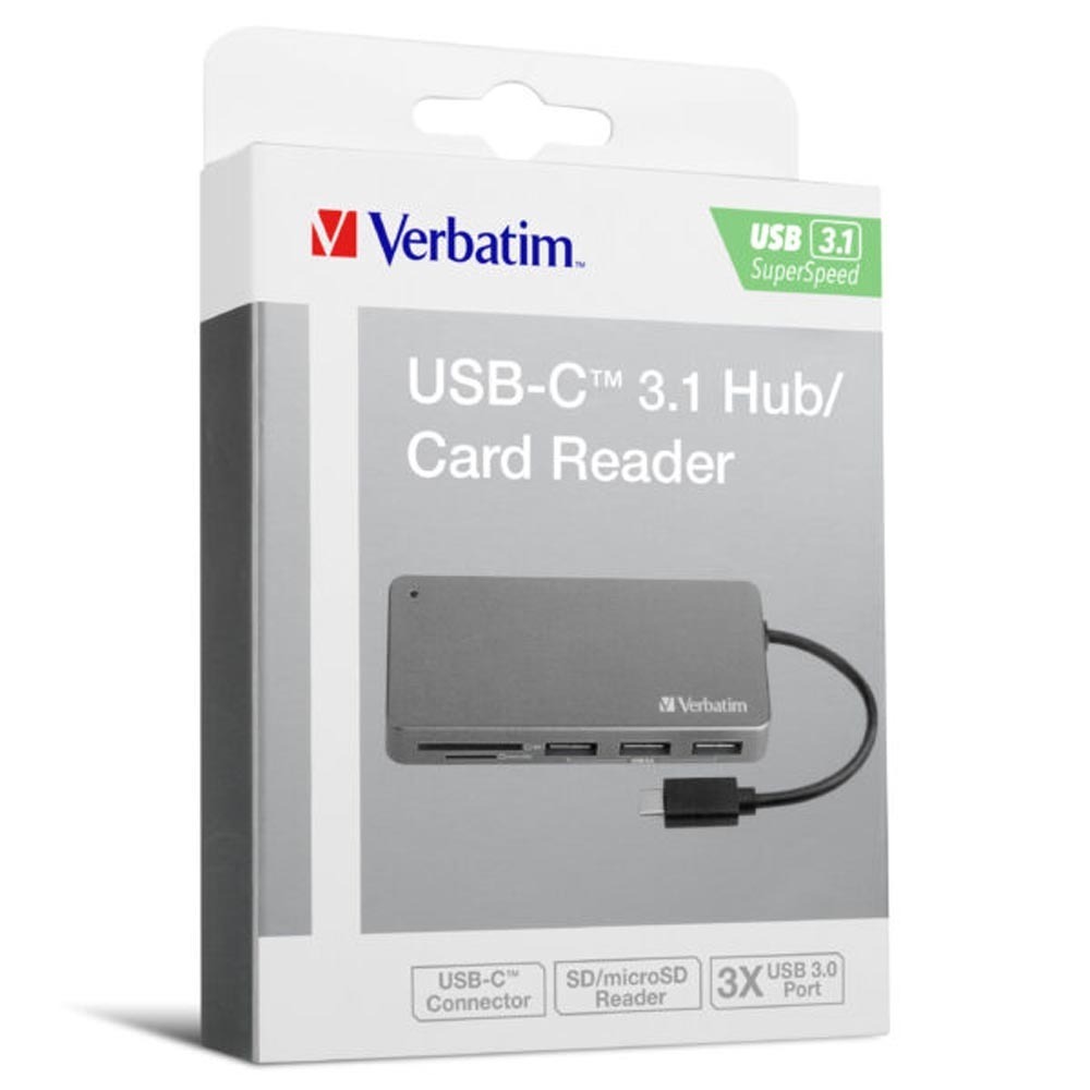 Verbatim USB-C™ 3.1 Card Reader (Grey)