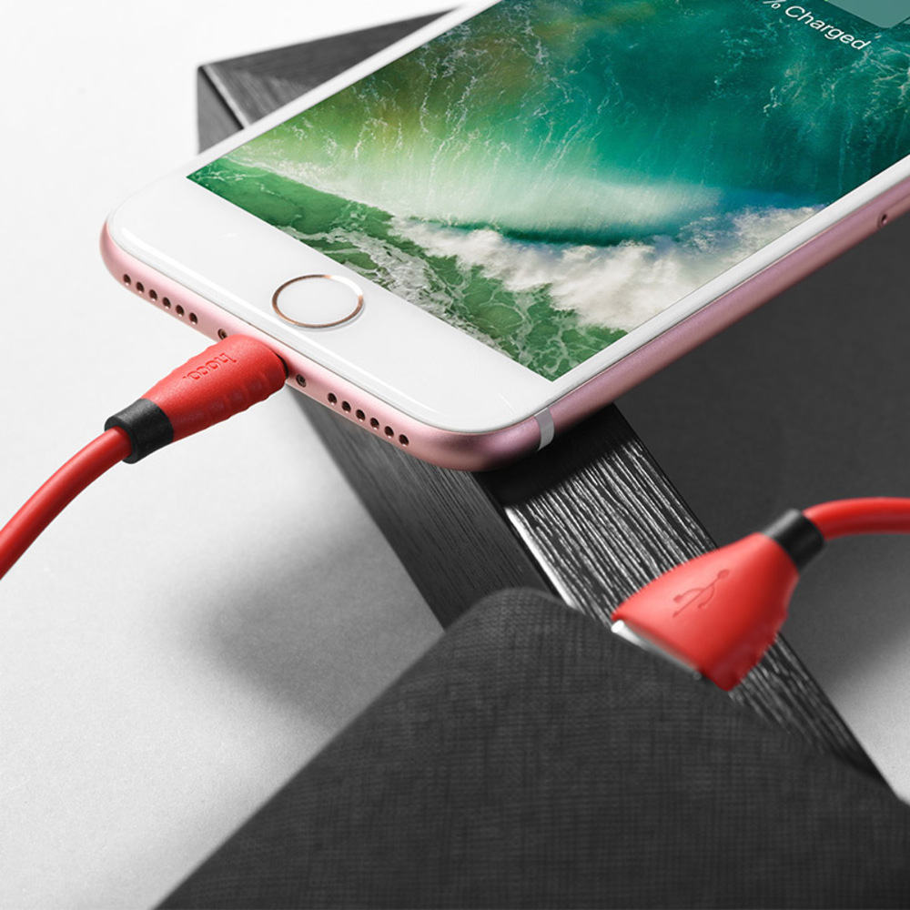 X27 Excellent Charge Charging Data Cable For Lightning/Red