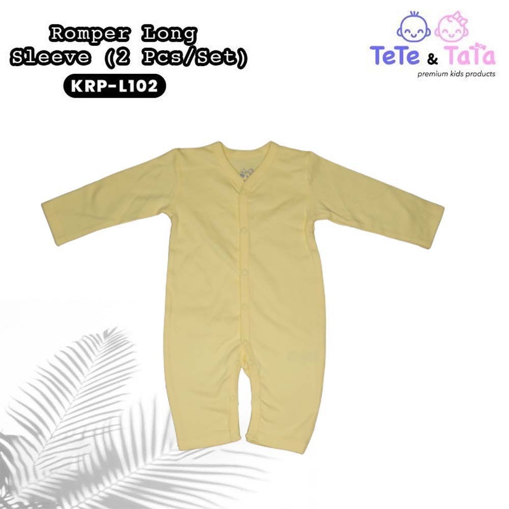 Te Te & Ta Ta Long Romper Short Sleeves Yellow 9-12 Months (3Pcs/1Set) KRP-L102