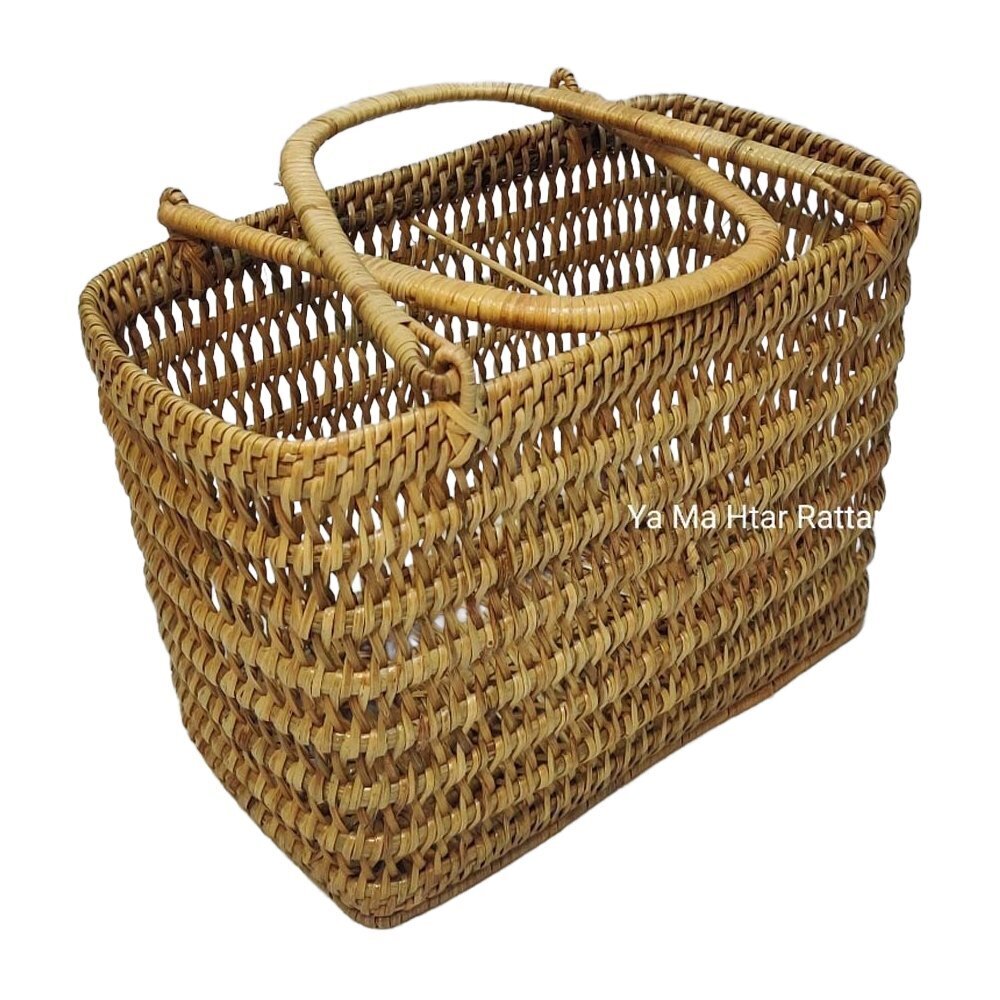 Rattan Basket Lemon Yellow