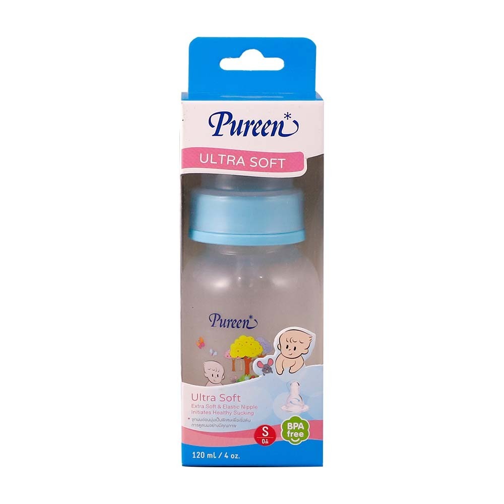 Pureen Feeding Bottle Standard Neck Ultra Soft 4OZ