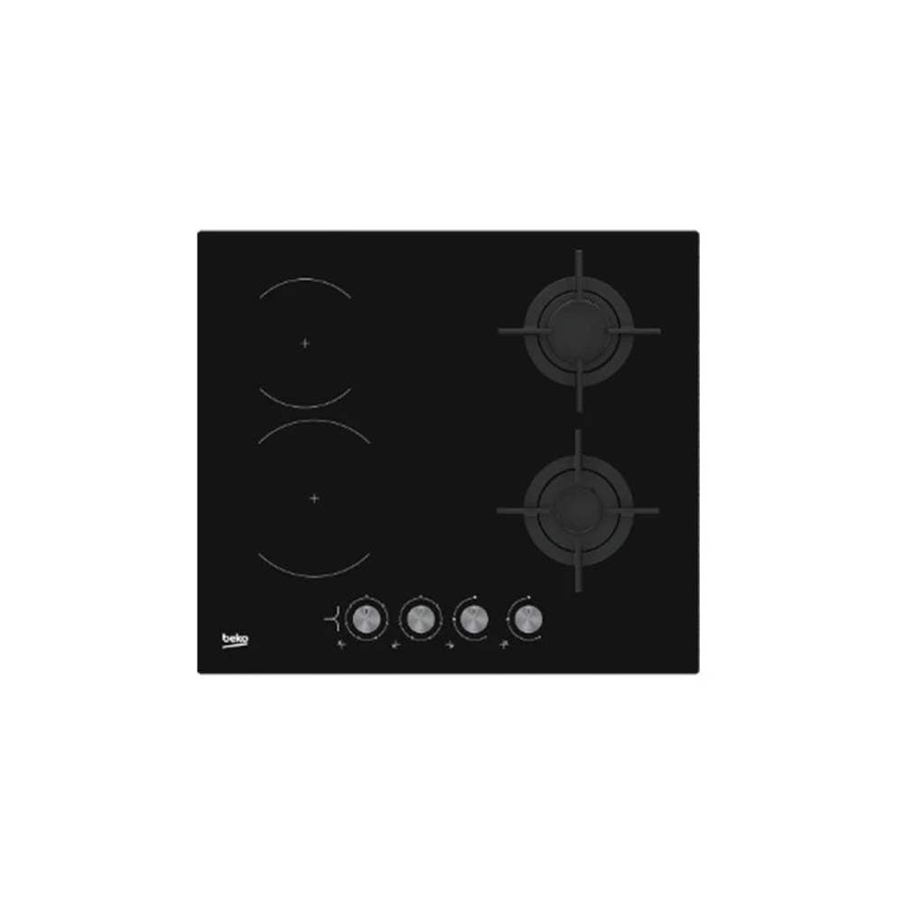 Beko 2 Vitrocreamic + 2 Gas Hob (HILM64222S)