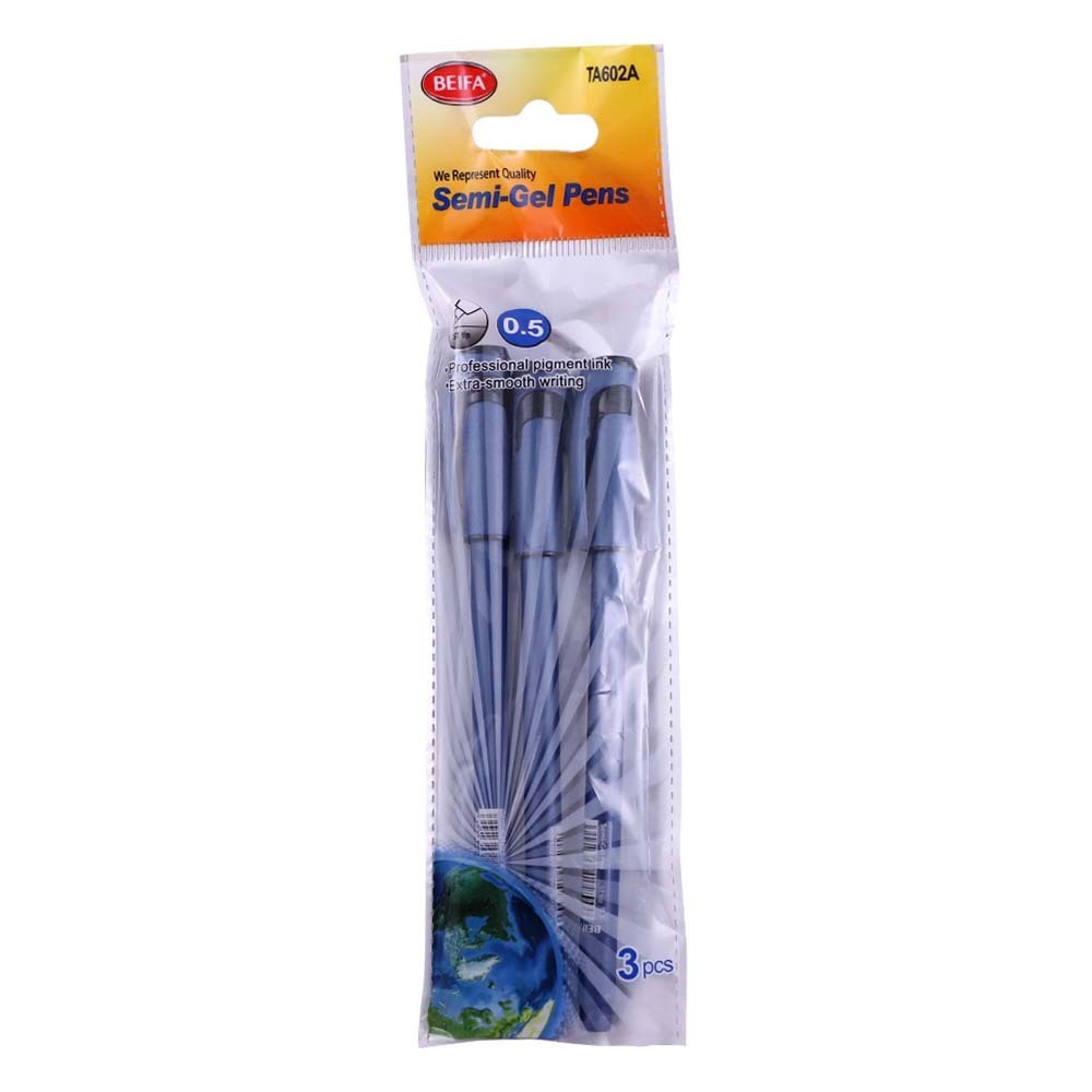 Beifa Semi-Gel Pen 3PCS TA602A (Blue)