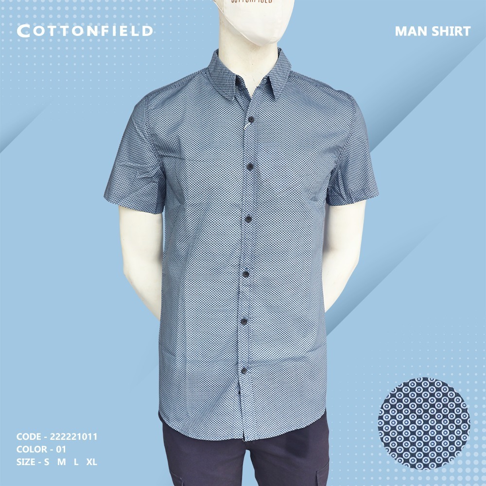 Cottonfield Men Short Sleeve Printed Shirt C01 (Large) 222221011